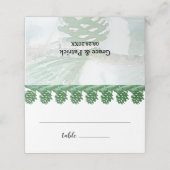 緑の淡い色の冬の松の円錐水色 プレイスカード (外部開封)