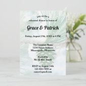 緑の淡い色の冬の松コーンリハーサルディナー 招待状 (スタンド正面)