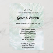 緑の淡い色の冬の松コーン水の色のリハーサル 招待状 (正面/裏面)