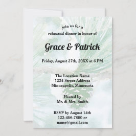 緑の淡い色の冬の松コーン水の色のリハーサル 招待状