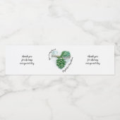 緑の淡い色の冬の松コーン水カラーブライダル ペットボトルラベル (シングルラベル)