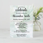 緑の淡い色の冬の松コーン水カラーブライダル 招待状 (スタンド正面)