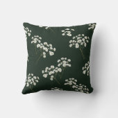 緑の深いの白い野花 クッション (裏面)