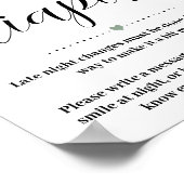 緑の深夜おむつ赤ちゃんシャワーゲームサイン ポスター (角)