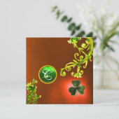 緑の渦巻きとシャムロックセントパトリックの日のパーティー 招待状 (スタンド正面)