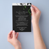 緑の渦巻きアクセントを持つ白黒 チラシ (ハンドル)