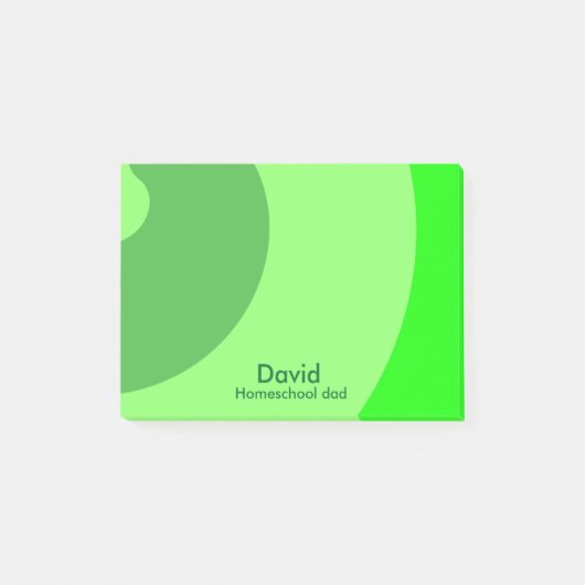 緑の渦巻き型ホームスクールパパ ポストイット (正面)