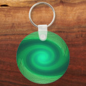 緑の渦巻き抽象芸術キーチェーン キーホルダー (正面)