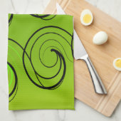 緑の渦巻き キッチンタオル (四つ折り)