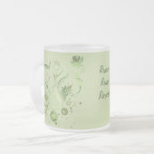 緑の渦巻き フロストグラスマグカップ (正面左)