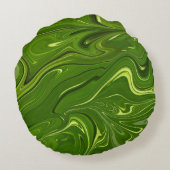 緑の渦巻き ラウンドクッション (裏面)