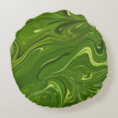 緑の渦巻き ラウンドクッション (裏面)