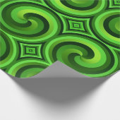 緑の渦巻き ラッピングペーパー (角)