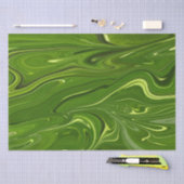 緑の渦巻き 薄葉紙 (クラフト)