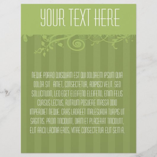 緑の渦巻ストライプのきフライヤー チラシ (正面)