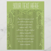 緑の渦巻ストライプのきフライヤー チラシ (正面)