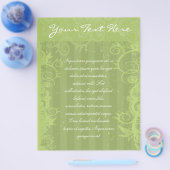 緑の渦巻ストライプのきフライヤー チラシ (シングル)