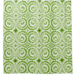 緑の渦巻形の抽象芸術シャワーカーテン シャワーカーテン