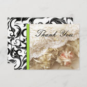 緑の渦巻結婚きサンキューカード サンキューカード (正面/裏面)