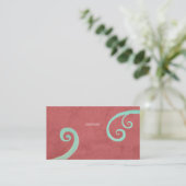 緑の渦模様のレトロなビジネスマンカード 名刺 (スタンド正面)