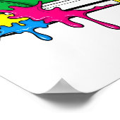 緑の滴り絵を描るスニーカー ポスター (角)