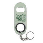 緑の漁師ポールと魚パーソナライズされた キーホルダー栓抜き (裏面)