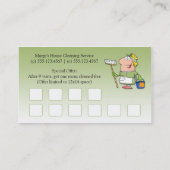 緑の漫画の女中の家のクリーニングの顧客のロイヤリティ ロイヤリティカード (裏面)