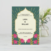 緑の濃いインディアン結婚式招待状 招待状 (スタンド正面)