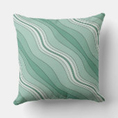 緑の濃淡のレイヤードライン装飾用クッション クッション (裏面)