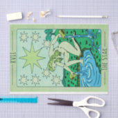 緑の濃淡タロットカードスターXVIIアルカ専攻のナ 薄葉紙 (クラフト)