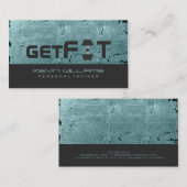 緑の濃淡ヴィンテージグランジテクスチャフィットネストレーナー 名刺 (正面/裏面)