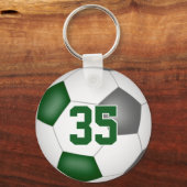 緑の灰色のサッカーチームの女の子の男の子スポーツのギフト キーホルダー (裏面)
