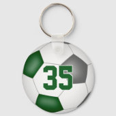 緑の灰色のサッカーチームの女の子の男の子スポーツのギフト キーホルダー (裏面)