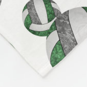 緑の灰色のスポーティーなチームカラーガーリーバレーボール フリースブランケット (角)