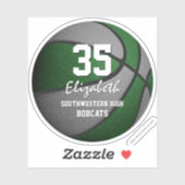 緑の灰色のチームの色の女の子の男の子バスケットボール シール (シート)