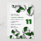 緑の灰色のチームカラーバスケットのスポーツパーティー 招待状 (正面)