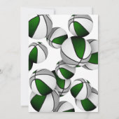 緑の灰色のチームカラーバスケットのスポーツパーティー 招待状 (裏面)