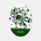 緑の灰色のバスケットボールパーソナライズされた星 メタルオーナメント (正面左)