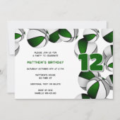 緑の灰色のバスケット女の子の男の子の誕生日パーティー 招待状 (正面)