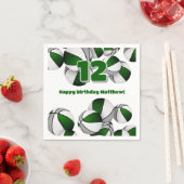 緑の灰色のバスケット女の子の男の子スポーツパーティー スタンダードカクテルナプキン (インサイチュ)