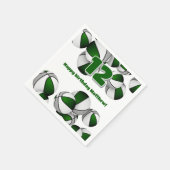 緑の灰色のバスケット女の子の男の子スポーツパーティー スタンダードカクテルナプキン (角)