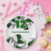 緑の灰色のバスケット女の子の男の子スポーツパーティー ペーパープレート (パーティー)