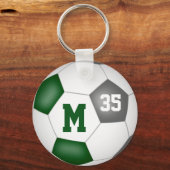 緑の灰色の女の子サッカーゴールチームスピリット キーホルダー (裏面)