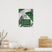 緑の灰色の女の子バレーボールチームの写真 ポスター (キッチン)