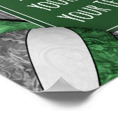 緑の灰色の女の子バレーボールチームの写真 ポスター (角)