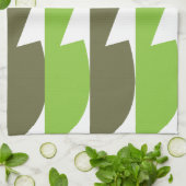 緑の灰色の抽象芸術パタモダンーン キッチンタオル (折り畳み)