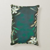 緑の灰色の熱帯植物のカスタマイズ可能な文字 アクセントクッション (裏面(縦))