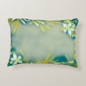 緑の灰色の熱帯植物のカスタマイズ可能な文字 アクセントクッション (裏面)