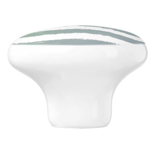 緑の灰色の白い水色のストライプ セラミックノブ (側面)
