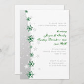 緑の灰色の雪結婚片のリハーサル 招待状 (正面/裏面)